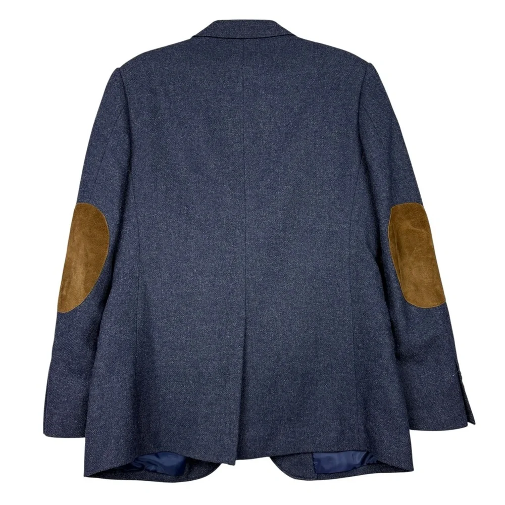 J Crew Wool Ultrasuede Patch Elbow Two Button Blazer - Picture 3 of 6